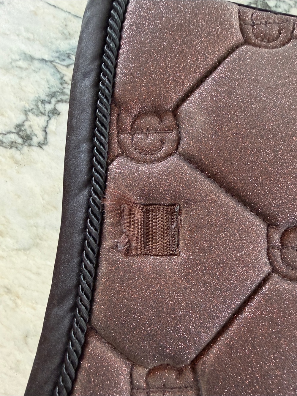 Equestrian Stockholm Quilted Metallic Mahogany Glimmer Saddle Pad - Full Size - Picture 9 of 14